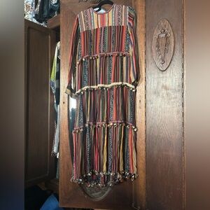 Zara Striped Multicolor Maxi Dress